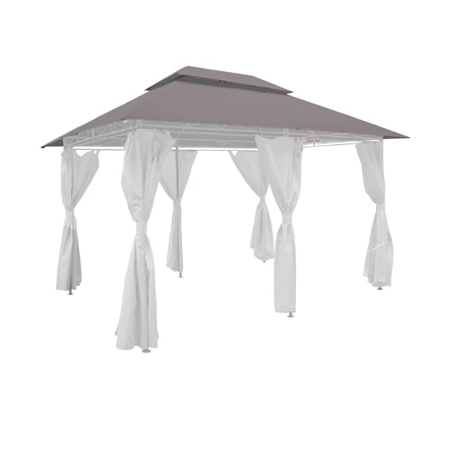Ersatzdach für Pavillon Girona 3 x 4 m Grau/Anthrazit Wetterfest & Reißfest