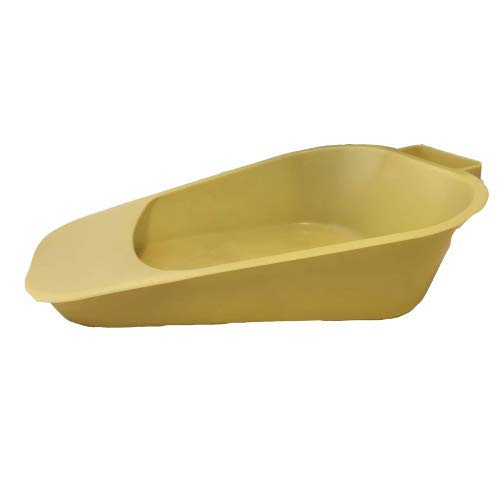 Portable, Easy to Clean Fracture Bed Pan with Built-in Handle - Gold (Pack of 2)