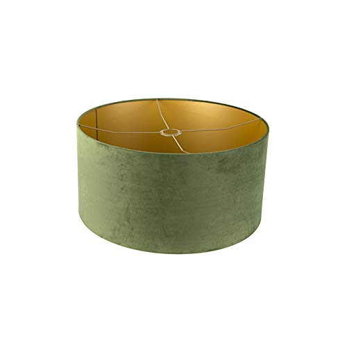Qazqa classic-antique Lampenschirm - Cilinder Velours - Grün, supports-e27, diameter 50 centimeter