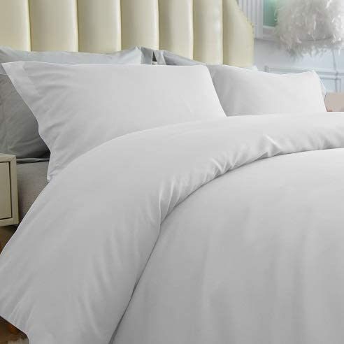 100% Pure Cotton 1 Piece Duvet Cover with Zipper Closure & Corner Ties, Premium 800 Thread Count, Cooling Comforter Cover, Soft Sateen Weave Twin/Twin XL Size Light Grey Duvet Cover