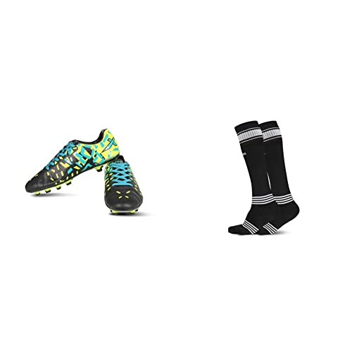 Image of Vector X Chaser Kids Football Shoes (Orange-Black-Firozi)