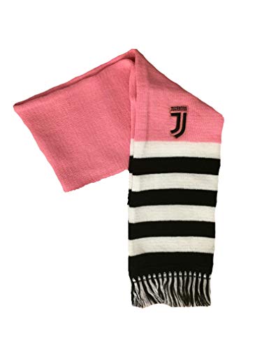 SCRITTA-STEMMA RICAMATI Sciarpa Juventus Juve Ufficiale Rosa Donna Ragazza Girls in Acrilico Tubolare Doppia SCTJURORIGHFIBN