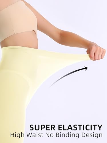 Image of Women's 80 Denier Semi Opaque Tights High Waist Soft Solid Color Footed Pantyhose