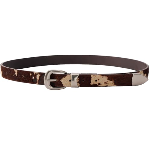 Women's 2.5cm Skinny Animal Print Leather Belt - Cow Print Strap For Jeans/Pants/Dresses2