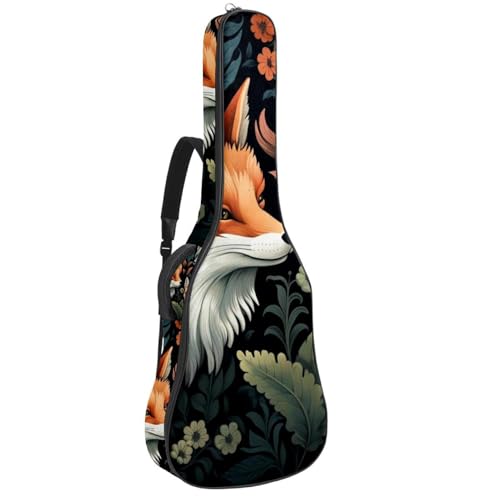Housse de guitare 42 pouces motif renard multicolore haute finition