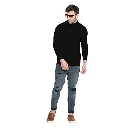 Image of CHKOKKO Men's Winter Wear Cotton High Neck Full Sleeves Regular Fit T-Shirt