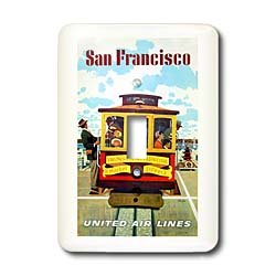 San Francisco Cable Car poster sur votre interrupteur vintage 3dRose