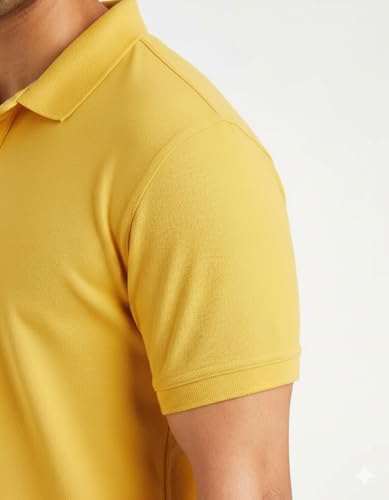 Image of Men's Plain Polo Neck T-Shirt | Comfortable | Stylish Casual & Smart Wear | Half Sleeve | Regular Fit