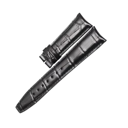 TROGPYXG Compatible con CORREA DE RELOJ DE PIEL DE COCODRILO IWC PORTUGUESE IW500705 (PORTUGIESER 7)(Coal Black,20mm)