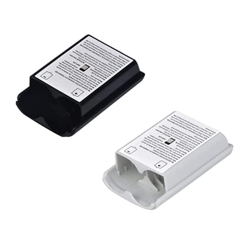 2 fundas de batería para controlador inalámbrico Xbox360, funda de repuesto para batería (1 negro, 1 blanco)