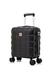 ATX Luggage EasyJet 45x36x20 Approved Underseat Cabin Suitcase Super Lightweight Durable ABS Carry-ons with 4 Dual Spinner Wheels and Built-in 3 Digit Combination Lock (Black, 17.5 Inches, 30 Liter)