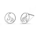 Boma Jewelry Sterling Silver Fire Element Circle Stud Earrings