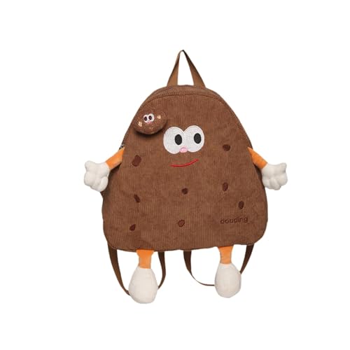 Sac à dos cookie en velours côtelé marron pour l'université et le shopping quotidien