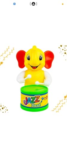 Image of PRV Fashion Key-Operated Cute Drummer Toy for Toddler Kids Birthday Gift Birthday Return Gift Drumming and Dancing Action for Kids (ELEPHENT)