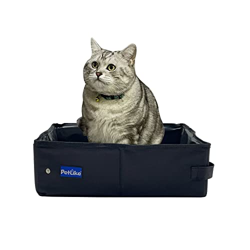 Caja sanitaria portátil plegable para gatos Mediana negra miniatura 1