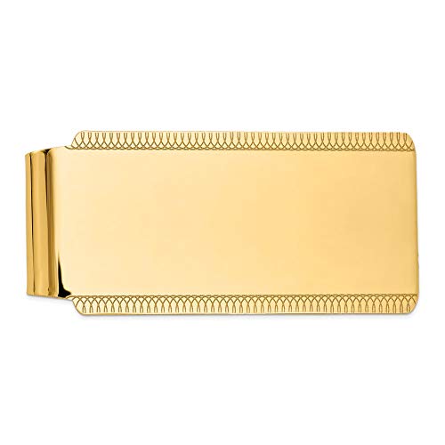 Men's 14k Yellow Gold High Polish Money Clip Fine Jewelry For Men Gifts For Him