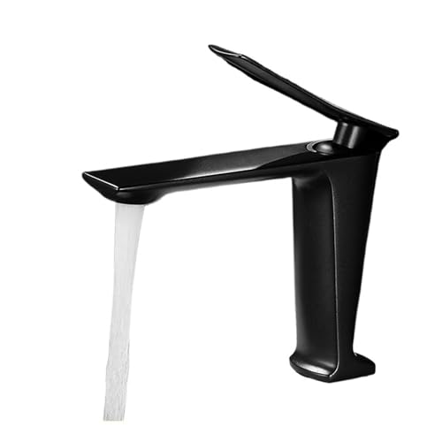 Mitigeur de robinet d'évier noir à cascade pour salle de bains - 2