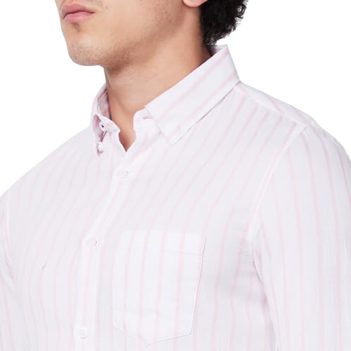 Image of Spykar Men's Regular Fit N /A Full Sleeve Striped Casual Shirts