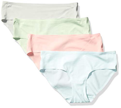 Amazon Essentials Women's 4-Pack Seamless Bonded Stretch Hipster Panty, Cool, XL