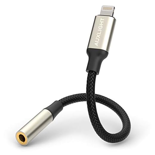 Auxlight Blixt till 3,5 mm hörlursadapter Pro MFI certifierad Aux-adapter Lightning till teleadapter kompatibel med iPhone 13 12 11 Pro X XS Max XR iPhone 7 Plus 8 Plus IOS 15 (aluminium)