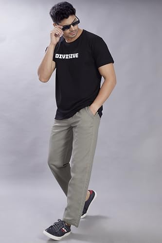 Image of DIVISIVE Men's Relaxed Fit Front Pleated Cotton Linen Blend Trousers