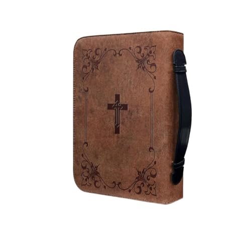 Funda Biblia,Cubierta De La Biblia Bolsa de Biblia for mujer, bolso mano con asa y cremallera, cuero, himnos bíblicos, funda personalizada for, for, for(2XL)