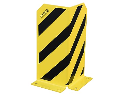 Robuster Rammschutz Anfahrschutz | 90° Winkel-Profil | 400 mm Höhe | Gelb Lackiert | 5 mm Stärke | Mit Schwarzen Schutzstreifen | Industriequalität | Aufprallschutz für Lagerhallen, Werkstätten & mehr