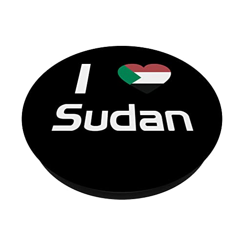National Flag of Sudan souvenir gift for men women PopSockets Swappable PopGrip, Black - Image 2