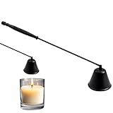 ikBrtaiay Kerzenlöscher aus Edelstahl, Kerzen Ausmachen Schwarz, Kerzen Dochtlöscher mit Griff, Kerzenauslöscher, Kerzenglocke Docht Löscher, Dochtlöscher aus Edelstahl Gefertigt Candle Extinguisher