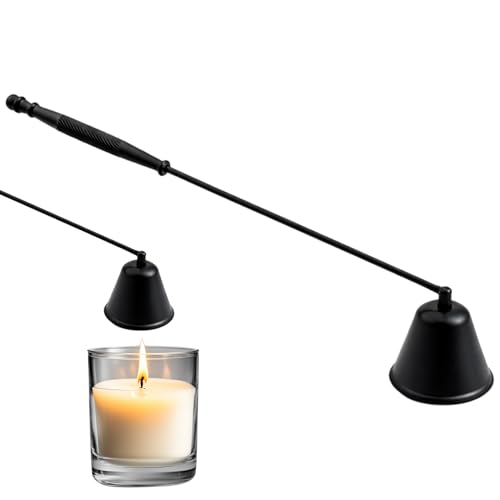 Éteignoir Bougie en Acier Inoxydable, Éteignoirs à Bougie Noir, Éteignoir Bougie Avec Poignée, Extincteur de Bougie, Cloche à Bougie Éteignoir à Bougies,...