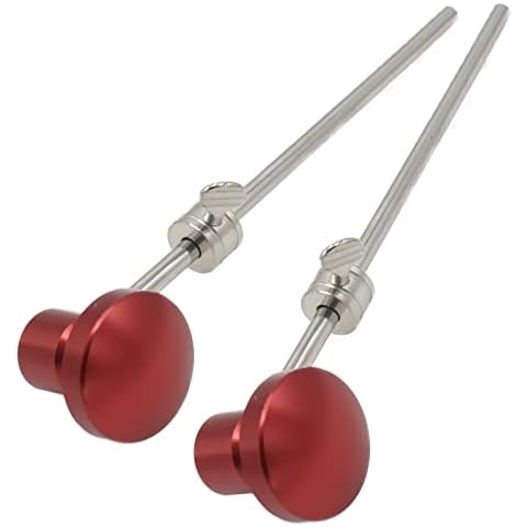 Cheerock 2pcs Red Metal Head Bass Drum Pedal Beater, Kick Drum Foot Pedal Beater, Aluminum Alloy Hammer Head Drum Percussion Accessories for Bass Jazz Drum Cover