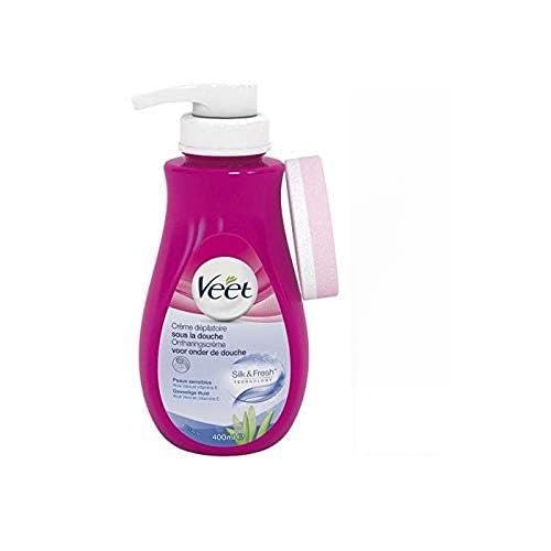Veet Under Shower Hair Removal Cream for Body and Legs Sensitive Skin 400ml Pack of 2