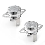 Awozkcd UL/CUL KSD301 Thermostat 125V 16A Thermal Switch,Circuit Off at 150°C/302°F and On at 130°C/266°F Bimetal Switch Thermal Fuse,Normally Closed N.C Auto Reset Snap Dics，2pcs