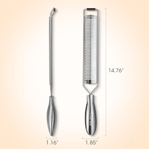 Aieve Lemon Zester, Heavy Duty Zester Grater with Handle and Protective Cover, Full Stainsteel Steel Long Zester Tool for Lemon, Citrus, Garlic, Ginger, Cheese, Chocolate - Thumbnail 6