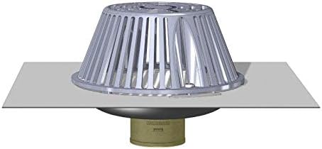 TPO Clad Stainless Steel Bottom Outlet Roof Drain Fitting Size 2 inch Threaded Adapter, bronze
