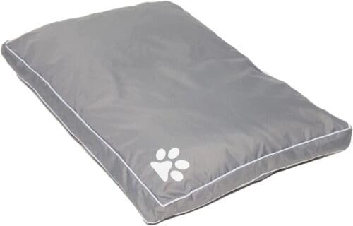 L S U Waterproof Dog Bed Removable Zipped Cover Washable Cushion - Paw Print (Grey Cushion Cover + inner pad) — image 1