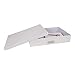 Bigso Sverker Fiberboard Legal and Art Storage Box - Scrapbook Storage Box for Loose Papers and More - Durable Document Boxes with Lid and Metal Label Holder - 17.1 in x 12.2 in x 3.3 in - White