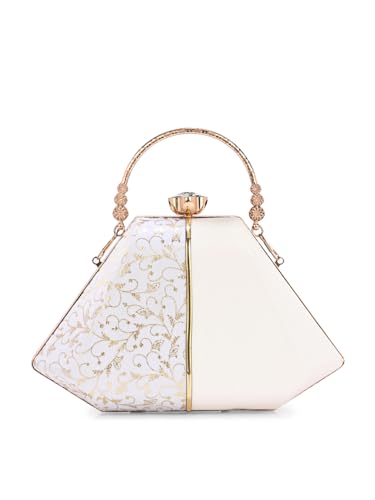 Image of TOOBA Handicraft Women's Beautiful Bling Box Clutch Bag | Evening Bag, Bridal Purse & Party Handbag | Wedding & Special Occasion Clutch (Mix Pyramid)
