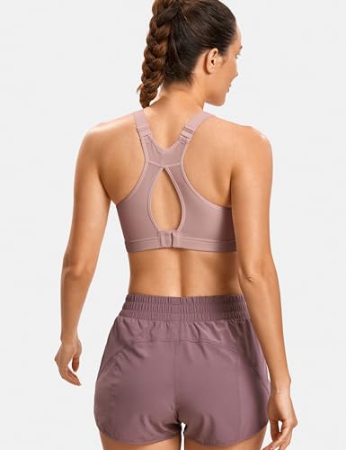Image of SYROKAN Full Coverage Plus Size Sports Bras for Women High Support Racerback Padded Bras for Women No Underwire