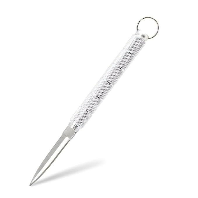 Image of Pocket Cutter & Emergency Tool with Keychain | Box and Package Opener with Glass Breaker - Portable Travel Utility Tool for Car Safety & Escape Tool MULTICOLOR,(SILVER) (BLACK)