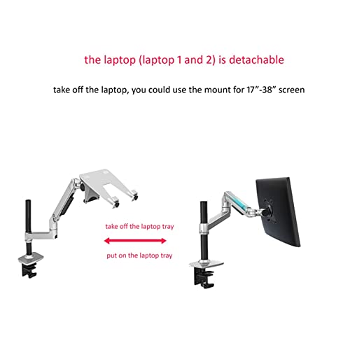 Brazo de Resorte Mecánico JEQGDLUI DL-8012LP Soporte de Monitor 17-38 Pulgadas y Laptop 5
