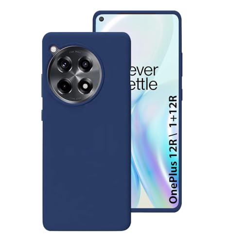 Image of LIRAMARK Liquid Silicone Soft Back Cover Case for OnePlus 12R 5G (Mid Blue)
