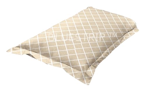 Image of Blue Strip 220TC Glace Cotton Elastic Fitted Bedsheets Single Bed with 1 Pillow Cover | Single Bed with All Around Elastic, Size 42 inch x 75 inch Inches