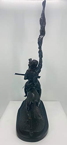 "Buffalo Signal" American Handmade Solid Bronze Sculpture By Frederic Remington Mini Size 14 Inches High #TOP2