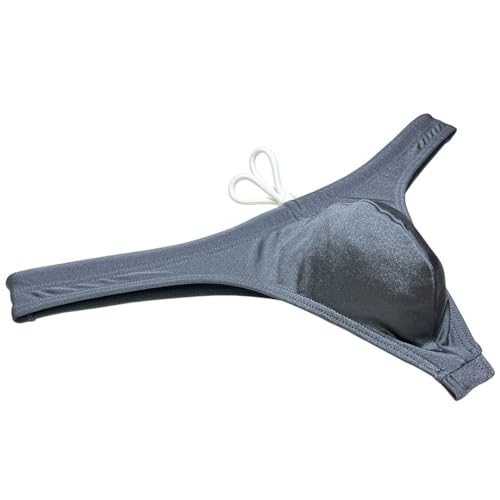 Sport Men Solid Contour Pouch Bikini Swimsuit Ice Silk Liner Swim Thong Bright Fabric Swimwear Surf Trunks2