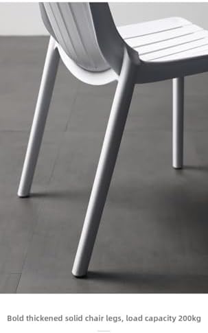 Stackable Plastic Dining Chairs - Durable PP Material, Modern Design, Multiple Colors (White) - Perfect for Dining Room, Patio, or Event Seating