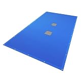 VOUNOT® Lona para Piscina Rectangular 7 x 4 m, Cubierta Protectora PE de 160 g/m² con Red Central de Drenaje, Funda de Piscinas Anti-UV con Ojales Cada 100 cm, Azul-Gris