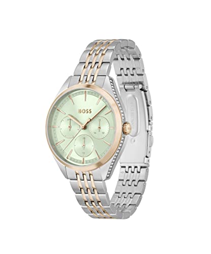 Image of Boss Saya Multifunction Green Round Crystal Dial Women's Watch - 1502641