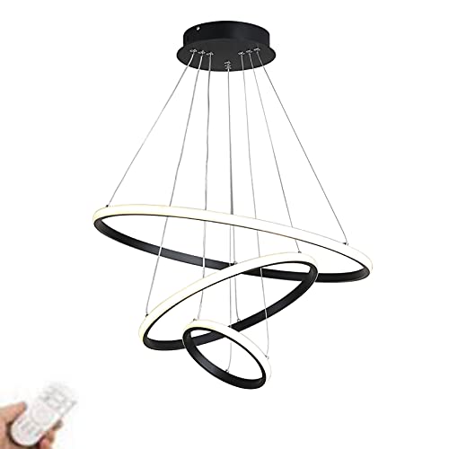 Chandelier LED suspendu pour salle à manger et salon au design anneau créatif