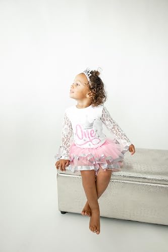 Image of Luke and Lulu First Birthday Outfit Girl - 1st Birthday Princess Crown Tutu Set